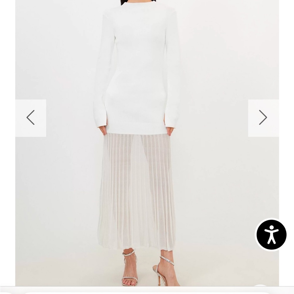 Karen Millen Viscose Blend Knit Sheer Skirt Maxi Dress